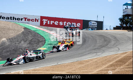 Monterey, CA, USA. 22 Sep, 2019. A. Team Penske Fahrer Leistung (12) Führt den Satz in der Korkenzieher während der Firestone Grand Prix von Monterey IndyCar Meisterschaft an Weathertech Raceway Laguna Seca in Monterey, CA Thurman James/CSM/Alamy leben Nachrichten Stockfoto