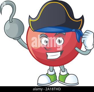 Pirate frische samt Apple im Cartoon Maskottchen Stock Vektor