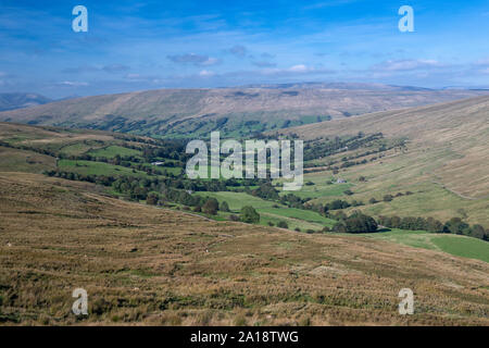 Nach unten schauen. Dent von deepdale Kopf, im Spätsommer. Cumbria, Großbritannien. Stockfoto