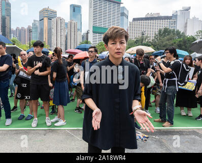 Sängerin Denise Ho schließt sich der Protest. Die demonstranten März in Hongkong gegen die Auslieferung Rechnung eingereicht von Chief Executive Carrie Lam. Aussetzung der Th Stockfoto