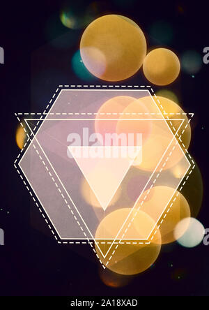 Vintage Style Hintergrund mit gelben Kreisen, bokeh Effect, grunge Papier Textur verwendet. Stockfoto