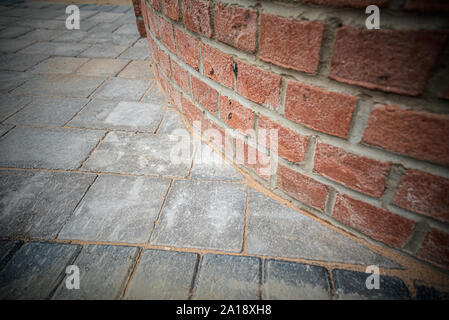 Gartenbau, blockwork, Mauerwerk, Pflaster & Fechten Stockfoto