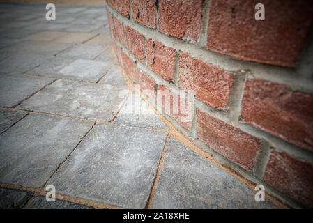 Gartenbau, blockwork, Mauerwerk, Pflaster & Fechten Stockfoto