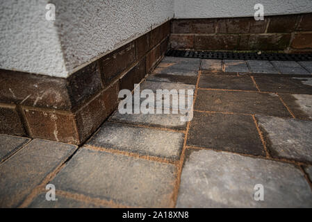 Gartenbau, blockwork, Mauerwerk, Pflaster & Fechten Stockfoto