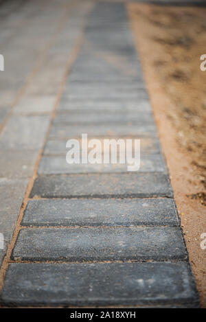 Gartenbau, blockwork, Mauerwerk, Pflaster & Fechten Stockfoto