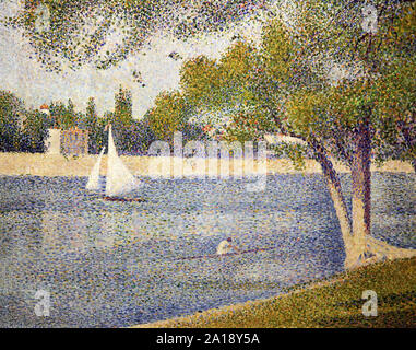 Der Seine im La Grande Jatte von Georges Seurat 1859-1891 Französische post-impressionistischen Künstler. chromoluminarism und pointillismus Stockfoto