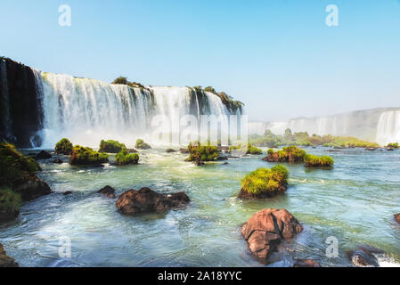 Cataratas do Iguazu, die grössten Wasserfälle Amerikas. Stockfoto