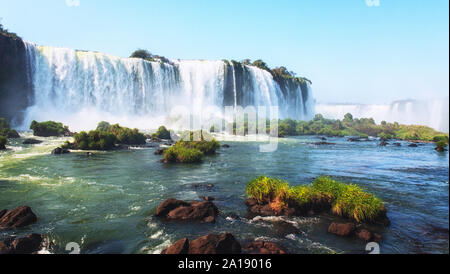 Cataratas do Iguazu, die grössten Wasserfälle Amerikas. Stockfoto