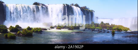 Cataratas do Iguazu, die grössten Wasserfälle Amerikas. Stockfoto