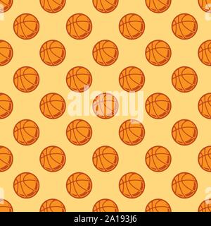 Farbe Orange nahtlose Basketball Muster Hintergrund Stock Vektor