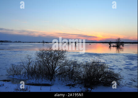 Winter im Nationalpark Warthemündung Stockfoto