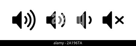 Erhöht und reduziert Sound Icon Set Sound Symbole Stock Vektor