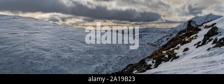 Winter Szene, Glenshee Skigebiet, Cairngorm National Park, Scottish Highlands Stockfoto