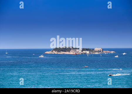 Ile de Bendor und Insel Bendor, vor Sanary-sur-Mer, Alpes-Maritimes, Cote d'Azur, Südfrankreich, Frankreich, Europa Stockfoto