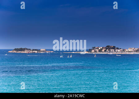 Ile de Bendor und Insel Bendor, vor Sanary-sur-Mer, Alpes-Maritimes, Cote d'Azur, Südfrankreich, Frankreich, Europa Stockfoto