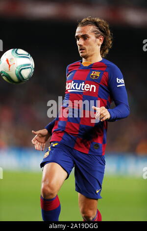 Antoine Griezmann (Barcelona), 24. SEPTEMBER 2019 - Fußball: Spanisch "La Liga Santander' Match zwischen dem FC Barcelona 2-1 Villarreal CF im Camp Nou in Barcelona, Spanien. (Foto von mutsu Kawamori/LBA) Stockfoto