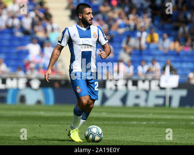 Barcelona, Spanien. 25 Sep, 2019. BARCELONA, 22-09-2019. LaLiga 2019 / 2020 Datum 5. Espanyol-Real Sociedad. Matias Vargas von Espanyol Credit: Pro Schüsse/Alamy leben Nachrichten Stockfoto