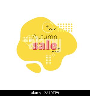 Werbe Banner in Memphis style mit Text Herbst Sale, Herbst Werbung Vorlage. Vektor Stock Vektor