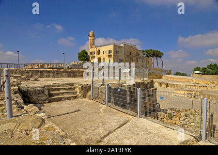 Die Moschee an Nebi Samwil oder Grab von Samuel am Stadtrand von Jerusalem Israel Stockfoto