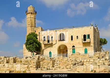 Die Moschee an Nebi Samwil oder Grab von Samuel am Stadtrand von Jerusalem Israel Stockfoto