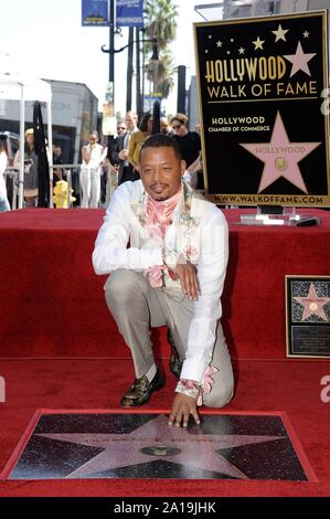 Los Angeles, CA. 24 Sep, 2019. Terrence Howard zu der Induktion Zeremonie für Stern auf dem Hollywood Walk of Fame für Terrence Howard, Hollywood Boulevard, Los Angeles, CA September 24, 2019. Quelle: Michael Germana/Everett Collection/Alamy leben Nachrichten Stockfoto