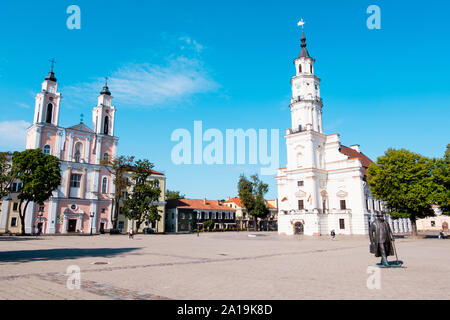 Rotuses aikste, Rathausplatz, Altstadt, Kaunas, Litauen Stockfoto