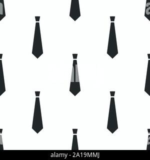 Nahtlose Krawatten Muster. Herren Krawatten auf weißem Hintergrund. Flat Style Design. Vektor monochromen Hintergrund. Stock Vektor