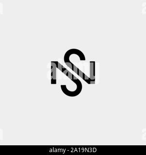 Buchstabe S N SN NS Logo Design einfachen Vektor Stock Vektor