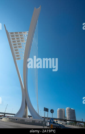 Blick auf die moderne Brücke' Ennio Flaiano" von Enzo Siviero konzipiert Stockfoto