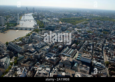 Covent Garden, Theatreland und der Damm Bereich als aus der Luft gesehen. Stockfoto