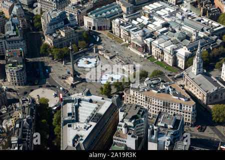 Trafalgar Square aus der Luft. Stockfoto