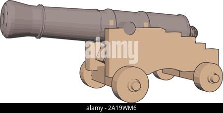 Alte Kanone, Illustration, Vektor auf weißem Hintergrund. Stock Vektor
