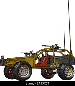 Gelb Fernbedienung Auto, Illustration, Vektor auf weißem Hintergrund. Stock Vektor