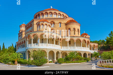 Die Kirche von Agios Nektarios (Saint Nectarios) in Aegina Island, Griechenland Stockfoto