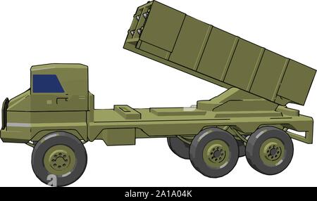 Anti-aircraft Verteidigung, Illustration, Vektor auf weißem Hintergrund. Stock Vektor