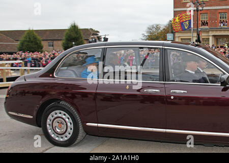 Die Königin an Poundbury Dorchester Dorset 27. Oktober 2016 Stockfoto