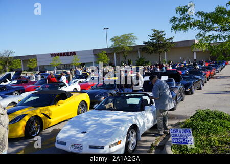 Viele Besitzer von Chevrolet Korvetten von 1960 bis 2010 kam eine Fahrt in Corvette Reise rund um den See reisen Falle zu nehmen, Fond du Lac, Wisconsin Stockfoto