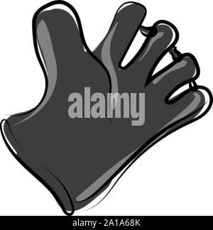 Schwarze baseball Handschuh, Illustration, Vektor auf weißem Hintergrund. Stock Vektor