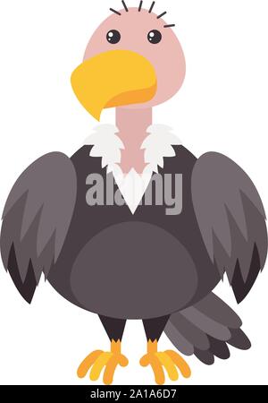 Kahlen Vogel, Illustration, Vektor auf weißem Hintergrund. Stock Vektor