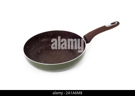Eine leere Stein nicht-Pfanne auf weißem Hintergrund Stockfoto