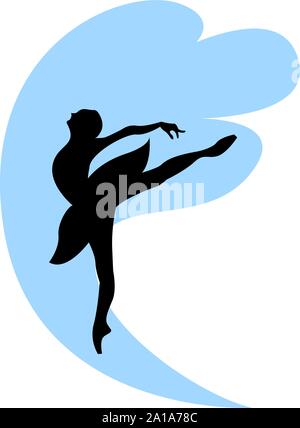 Ballerina tanzen, Illustration, Vektor auf weißem Hintergrund. Stock Vektor