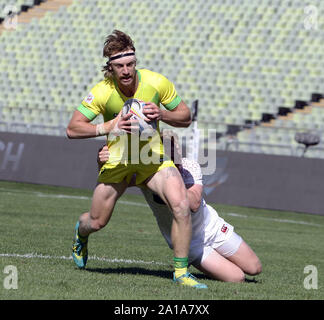 München, Bayern, Deutschland. 21 Sep, 2019. Ben ODonell (Australien), Rugby Turnier, Mannschaft England Australien vs. München, Olympia Stadion, die Teams aus Neuseeland, England, Australien, Südafrika, Deutschland, Fidschi, den USA und Frankreich nehmen Teil an dieser 2-tägigen Turnier, Kredit: Wolfgang Fehrmann/ZUMA Draht/Alamy leben Nachrichten Stockfoto