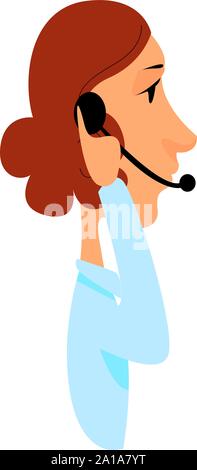 Call Center, Illustration, Vektor auf weißem Hintergrund. Stock Vektor