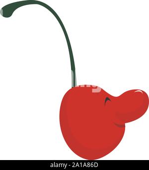 Cherry mit großen Nase, Illustration, Vektor auf weißem Hintergrund. Stock Vektor