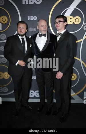 West Hollywood, CA. 22 Sep, 2019. John Bradley, Liam Cunningham, Isaac Hempstead Wright in der Ankunftshalle für HBO Emmy Awards nach Partei, Pacific Design Center, West Hollywood, CA 22. September 2019. Credit: Priscilla Grant/Everett Collection/Alamy leben Nachrichten Stockfoto