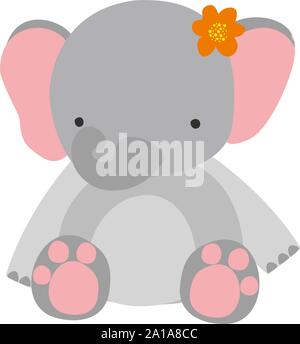 Süße Elefant, Illustration, Vektor auf weißem Hintergrund. Stock Vektor