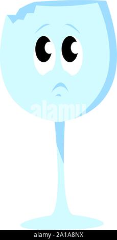 Zerbrochenes Glas, Illustration, Vektor auf weißem Hintergrund. Stock Vektor