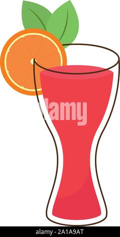 Cocktail mit Orangen, Illustration, Vektor auf weißem Hintergrund. Stock Vektor