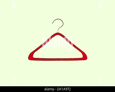 Rote Kleiderbügel, Illustration, Vektor auf weißem Hintergrund. Stock Vektor