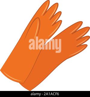 Orange Handschuhe, Illustration, Vektor auf weißem Hintergrund. Stock Vektor